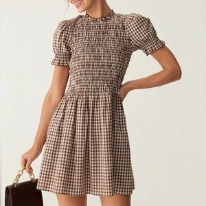 RIHOAS Plaid Puff Sleeve Mini Dress